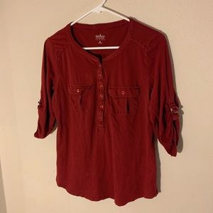 New York & Co Soho red button up shirt w/ pockets